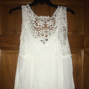 Lauren Crotchet-gauze top